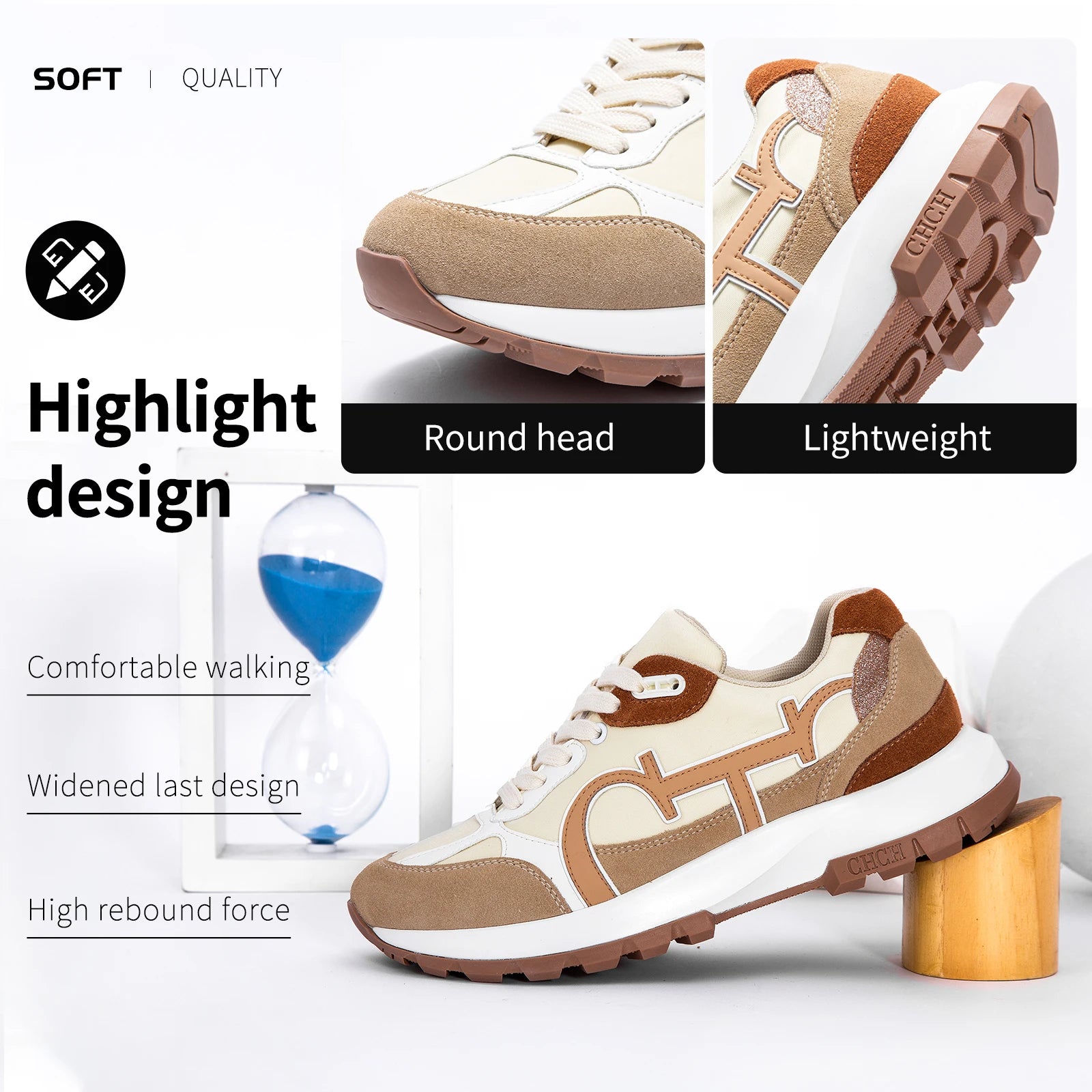 Apricot Lace-Up Women's Tennis & Walking Shoes ATHLEXES