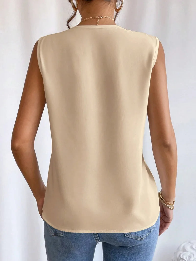 Elegant V Neck Multi-Layered Women's Vest Top ATHLEXES