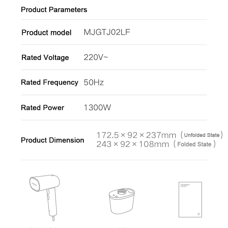 XIAOMI MIJIA Premium Handheld Garment Steamer for Quick Wrinkle Removal ATHLEXES