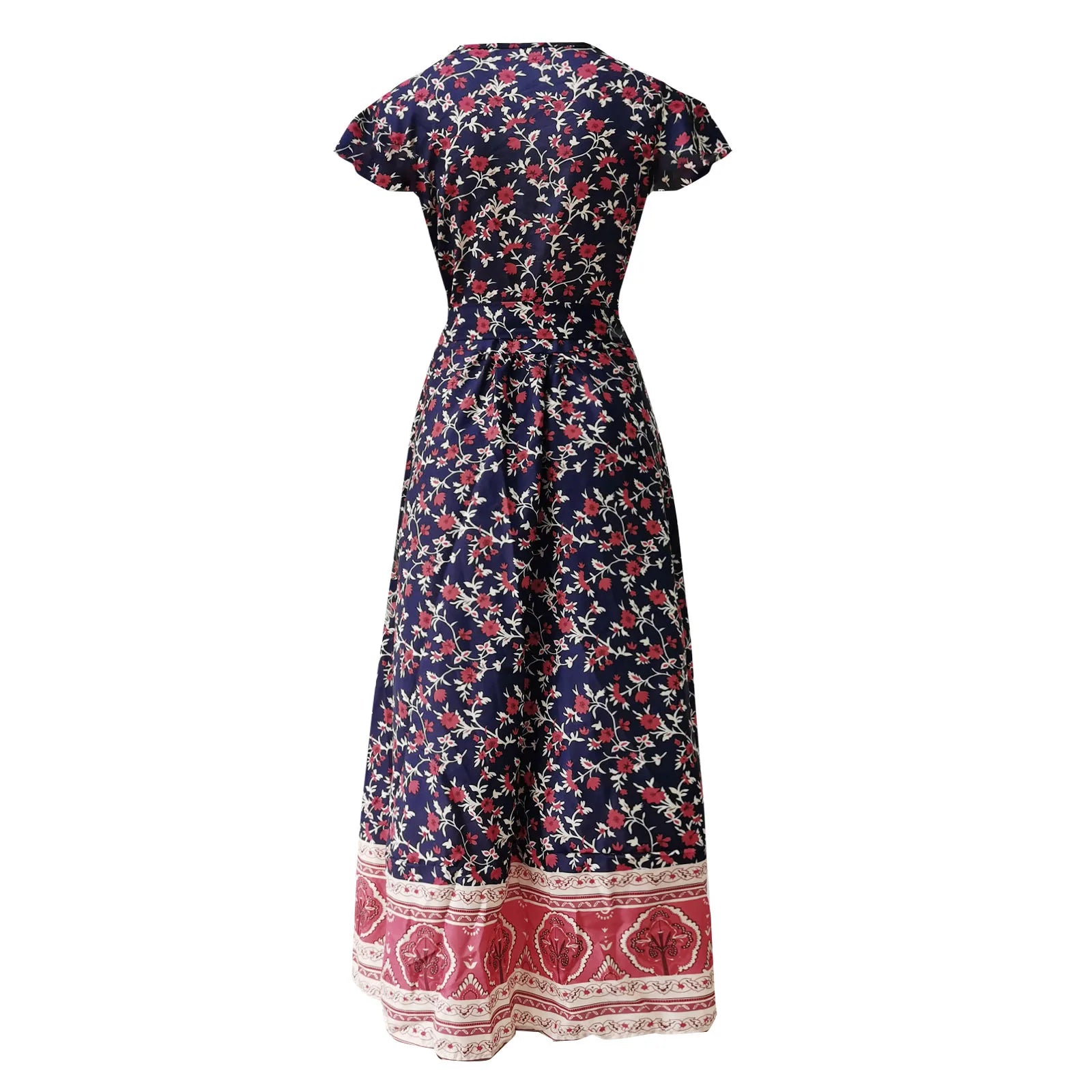 Chic V Neck Summer Slit Maxi Dress for Women ATHLEXES