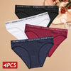 Cotton Comfort: 4PCS High Elastic Women's Briefs ATHLEXES