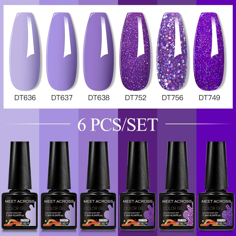 NailArt Pro 6pc UV Gel Polish Kit for Manicure ATHLEXES