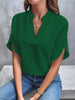 Chic V Neck Chiffon Blouse for Women ATHLEXES