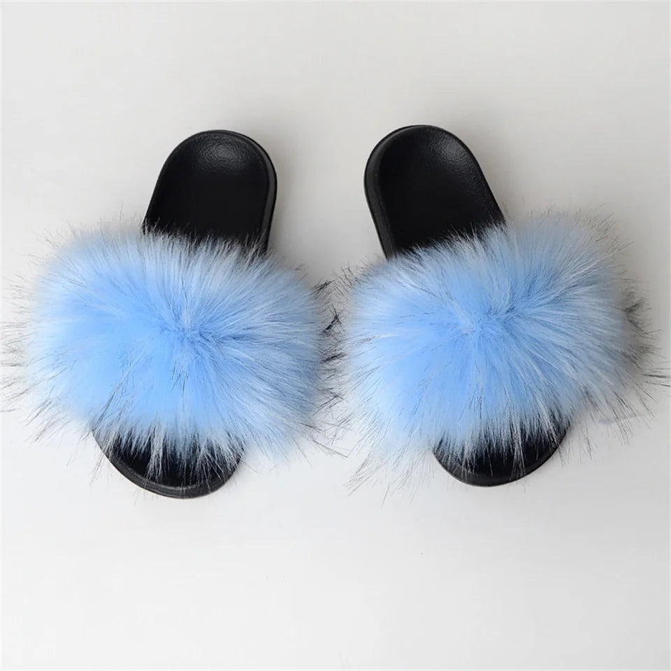 Luxury Faux Fur Slides for Women - Summer Comfort ATHLEXES