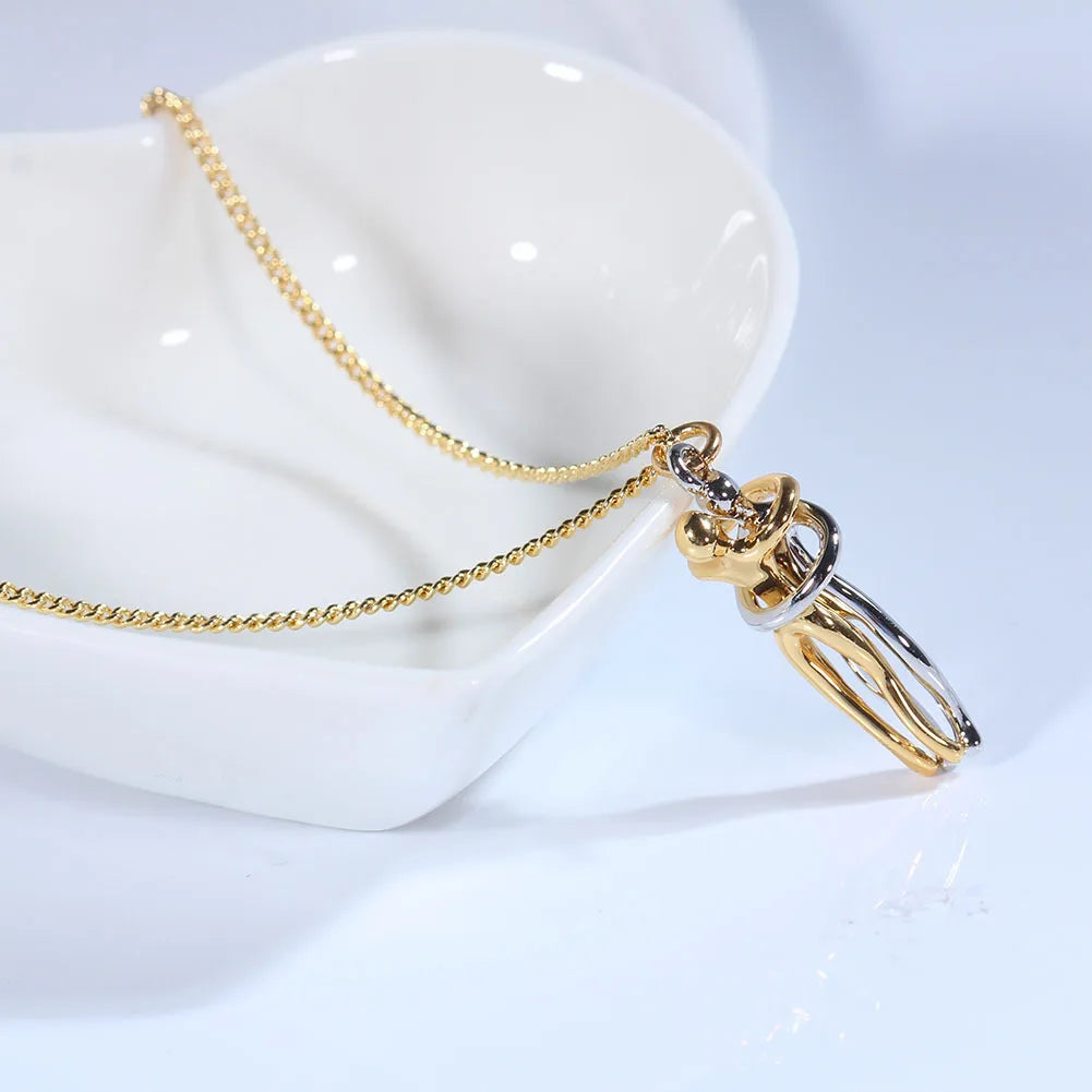 Lovers' Embrace Hugging Choker Necklace Jewelry ATHLEXES