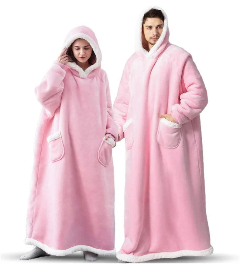 CozySleeve Oversized Flannel Hoodie Blanket for All Seasons ATHLEXES