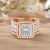 Elegant 2PCS Moissanite Wedding Ring Set 925 Silver ATHLEXES