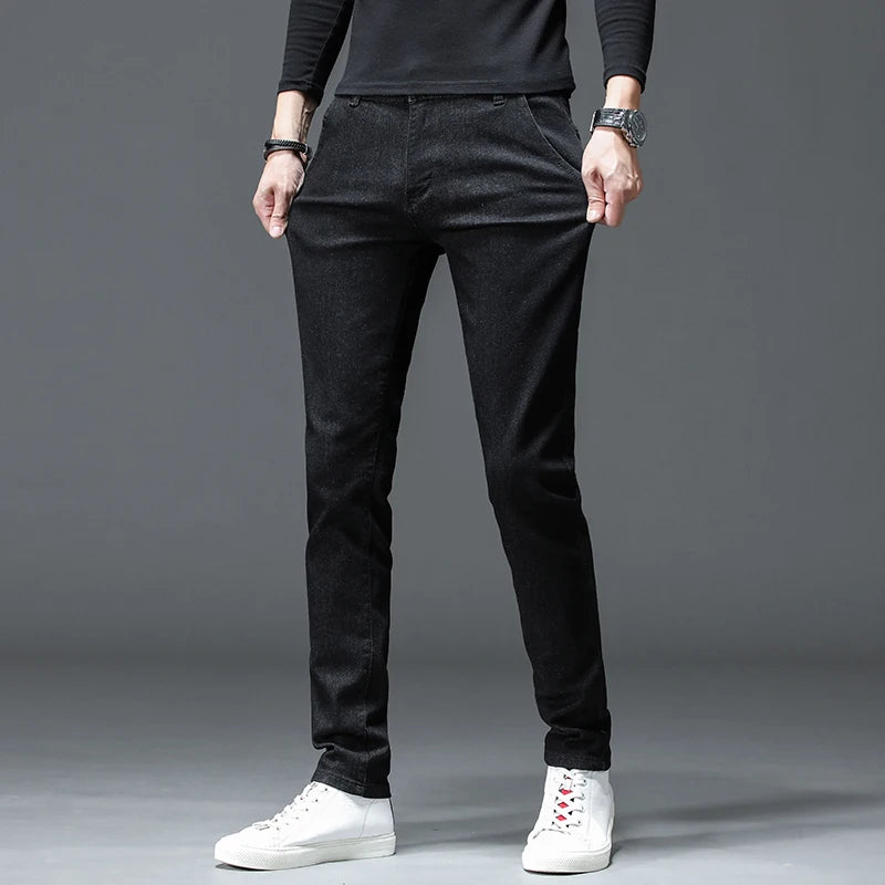 Classic Slim Stretch Black & Dark Gray Men's Jeans Trousers ATHLEXES