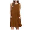 Elegant Summer Pleated Tank Dress with Pockets ATHLEXES