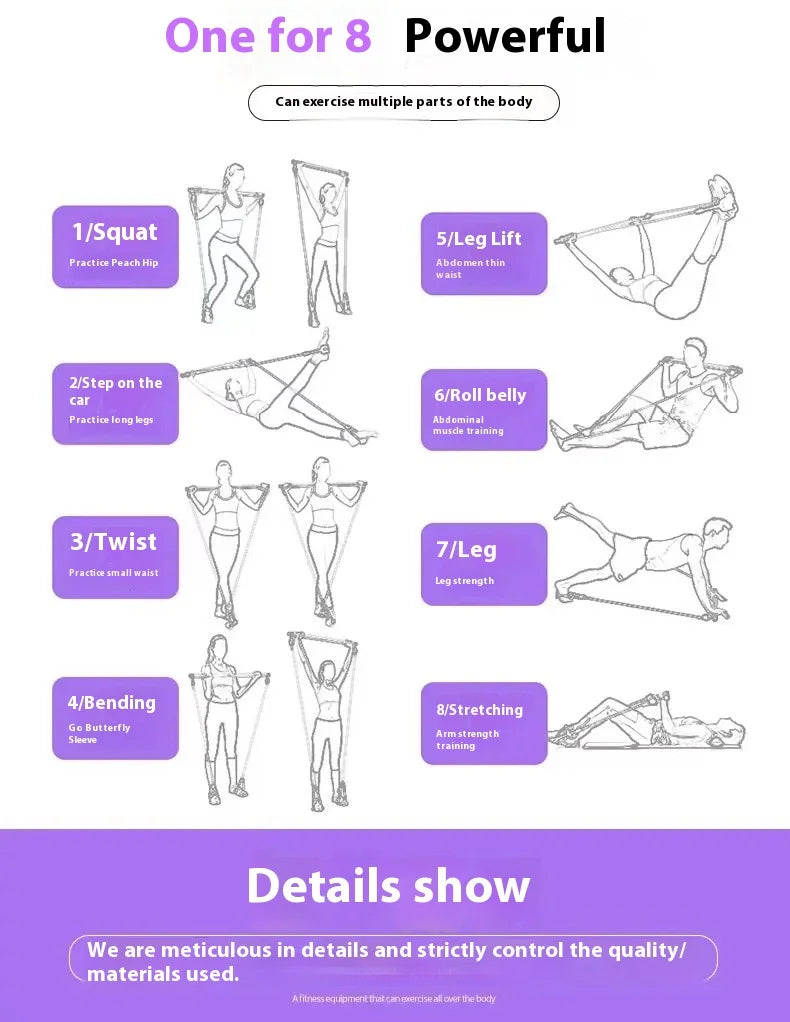 Pilates Pro Elasticity Fitness Stick and Rope ATHLEXES