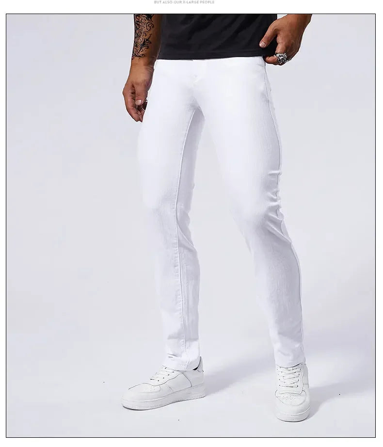 Urban Style Slim Fit White Denim Jeans ATHLEXES