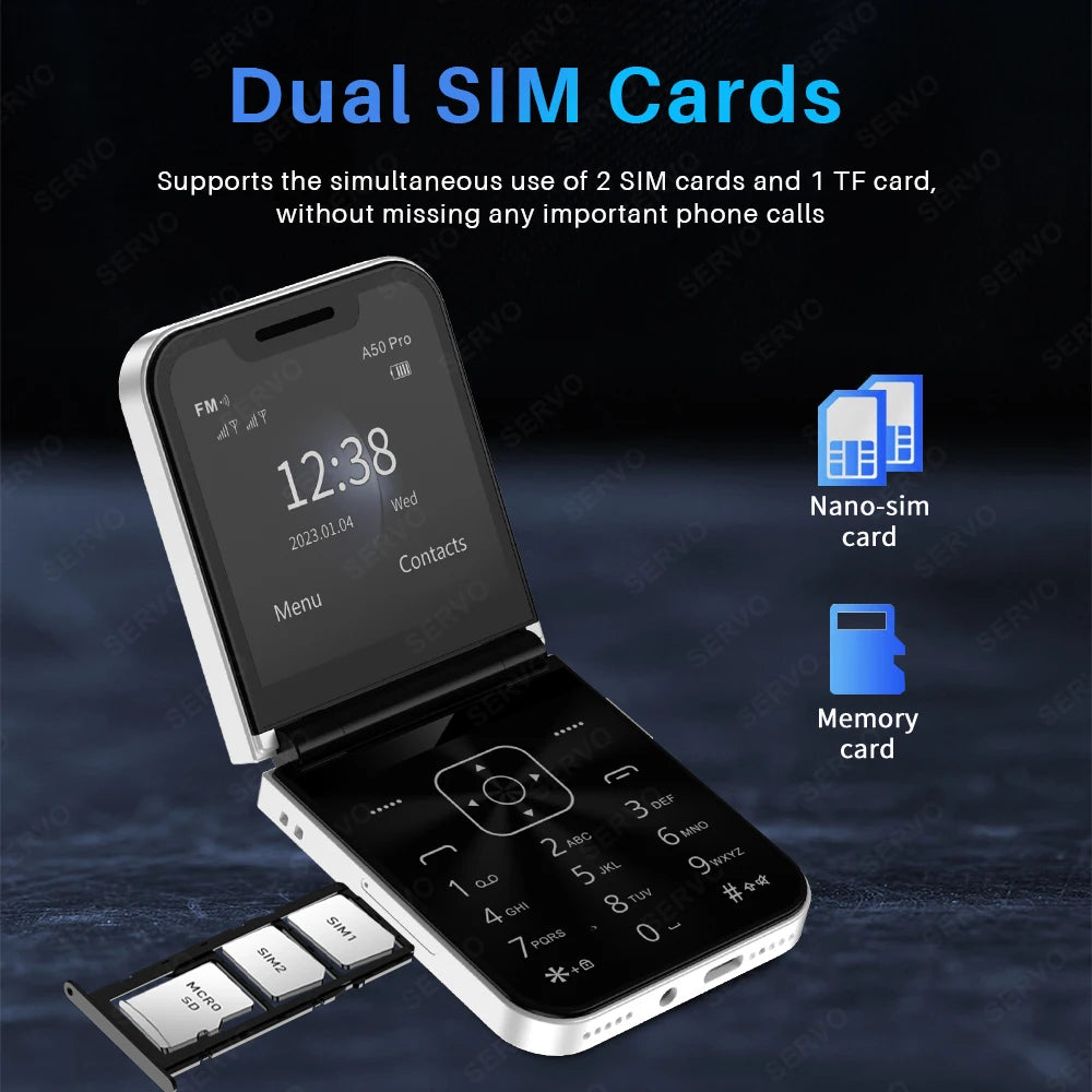 SERVO A50 PRO Dual SIM Flip Phone with Magic Features ATHLEXES