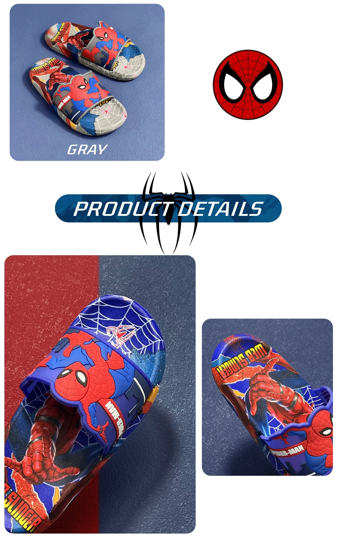 Superhero Cartoon Toddler Slide Sandals ATHLEXES