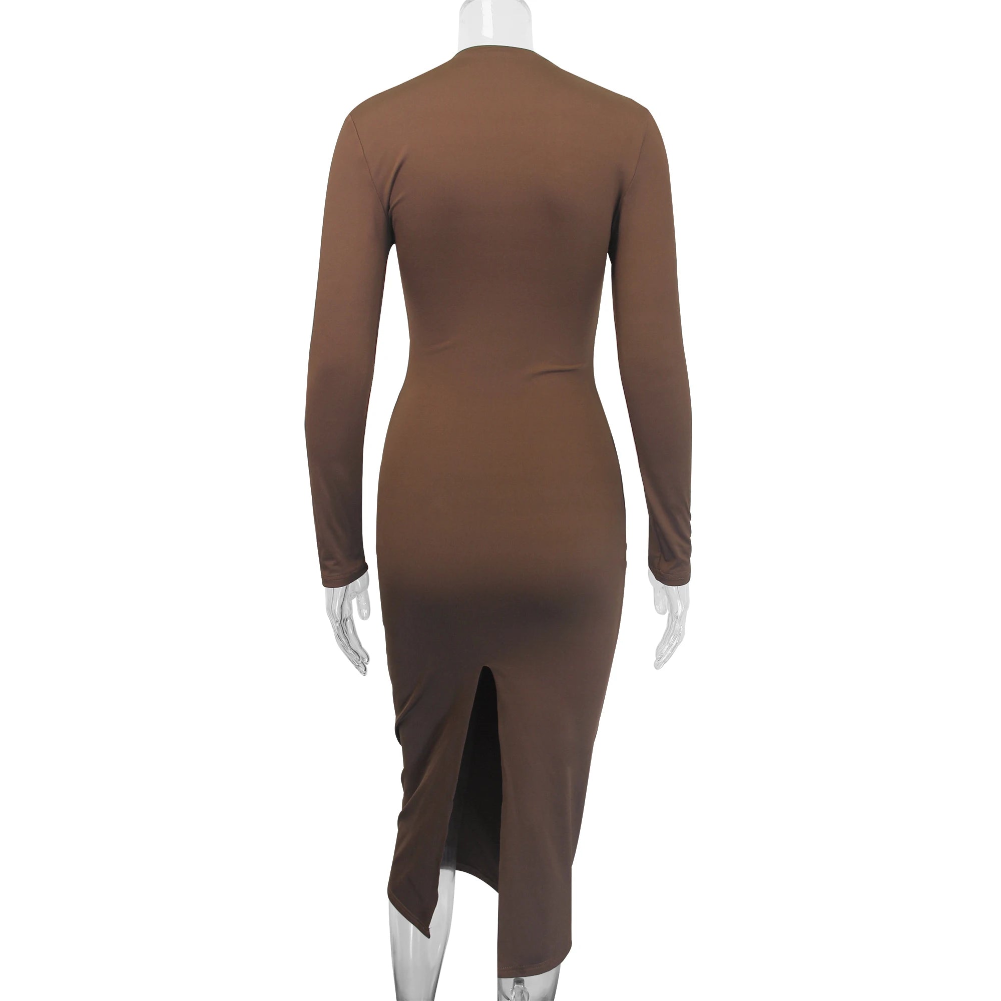 Velvet Elegance Slim Fit Long Sleeve Dress ATHLEXES