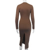 Velvet Elegance Slim Fit Long Sleeve Dress ATHLEXES