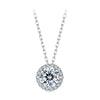 BAMOER Halo Moissanite Necklace in White Gold ATHLEXES