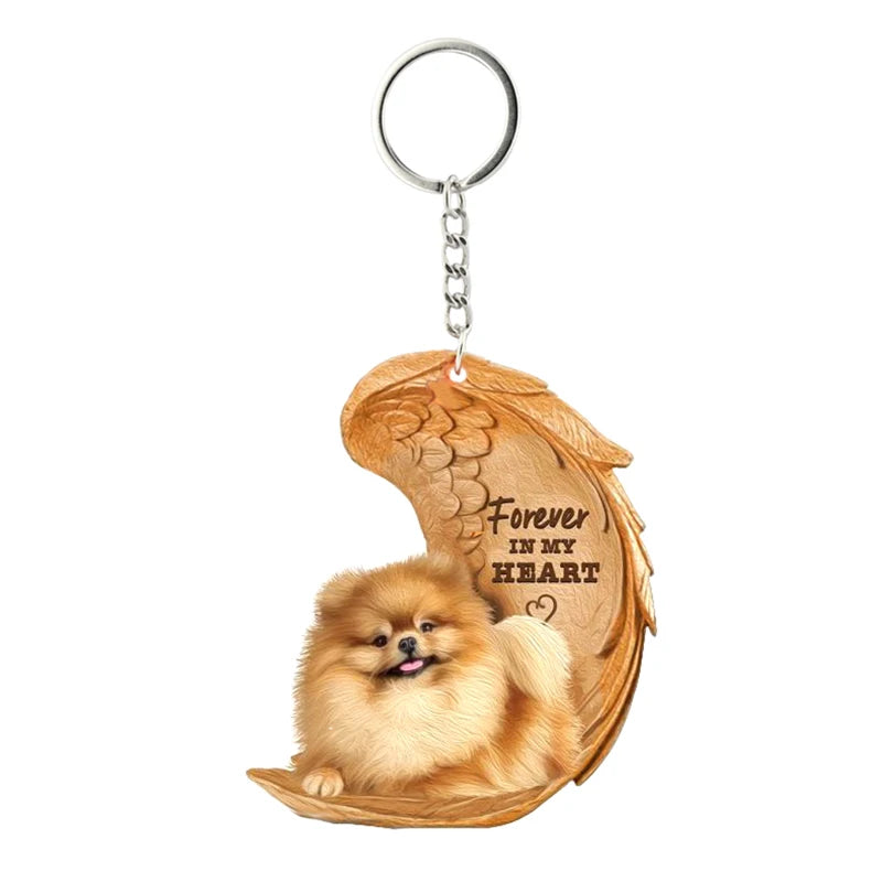 Heartfelt Dog Angel Pendant Keychain ATHLEXES