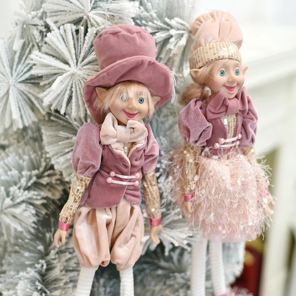 Elf Couple Plush Dolls: Festive Tree Ornaments ATHLEXES