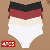 4PC Women Seamless Briefs Sexy V-Waist Underwear Set ATHLEXES
