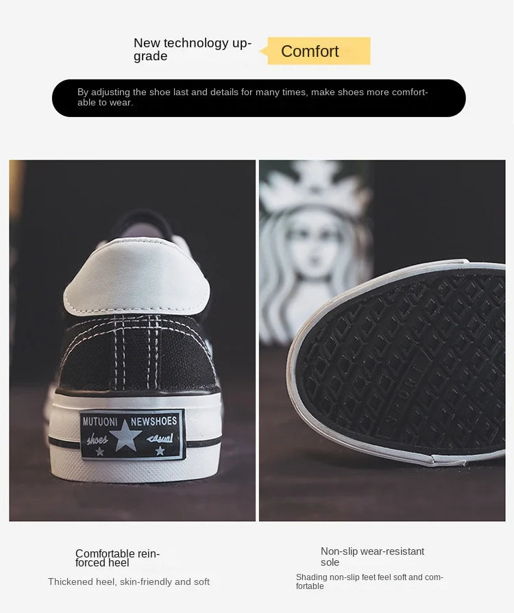 Classic Black Canvas Platform Sneakers for Women ATHLEXES