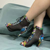Hollow Mesh Peep Toe Stilettos: Summer High Heel Fashion ATHLEXES