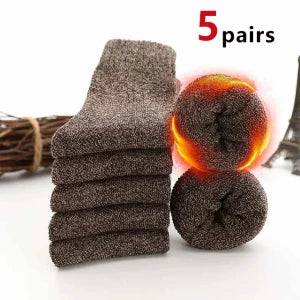 Retro Warm Wool Socks for Men - 5 Pairs ATHLEXES