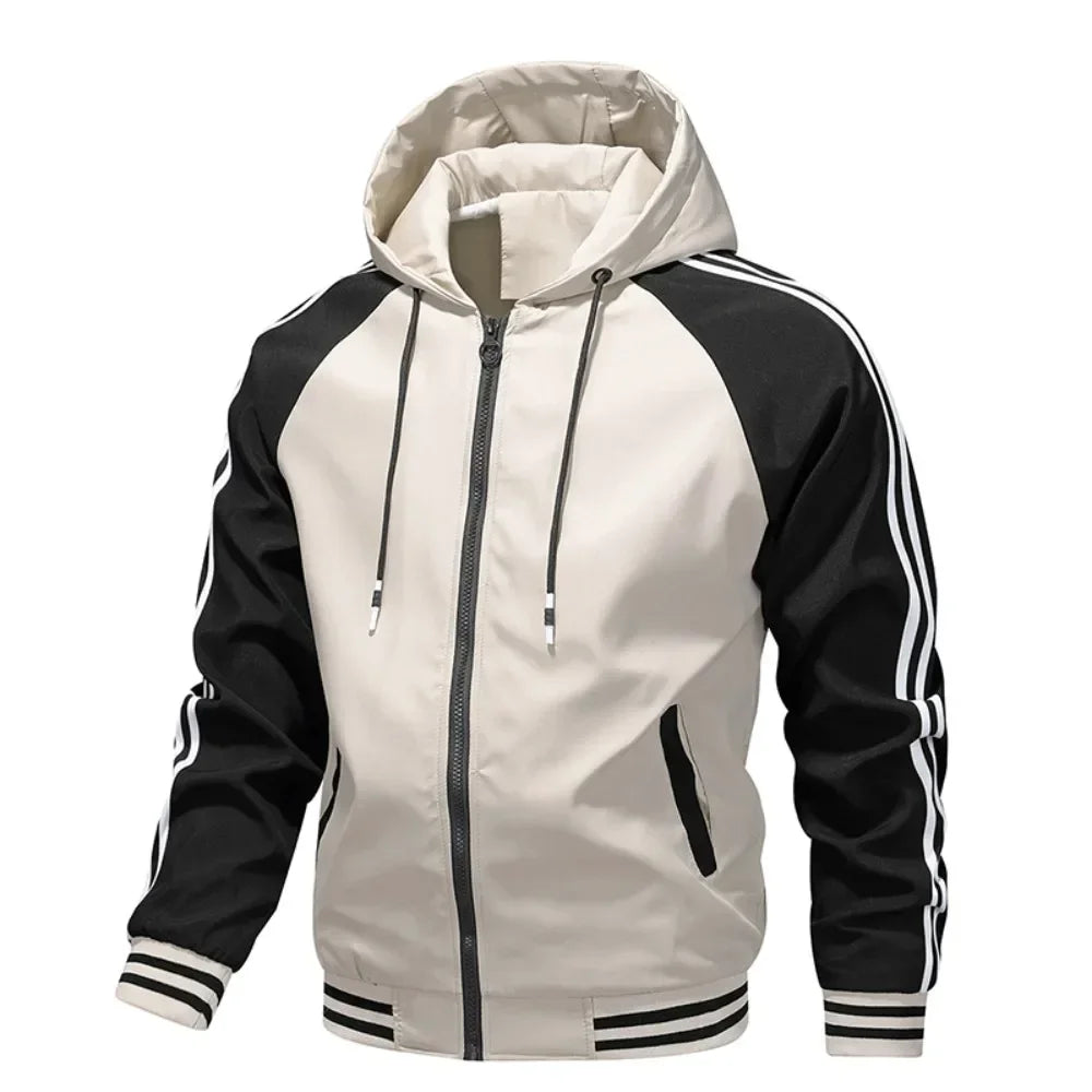 Spring Color Block Fleece Hoodie Jacket for Men ATHLEXES