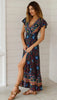 Chic V Neck Summer Slit Maxi Dress for Women ATHLEXES