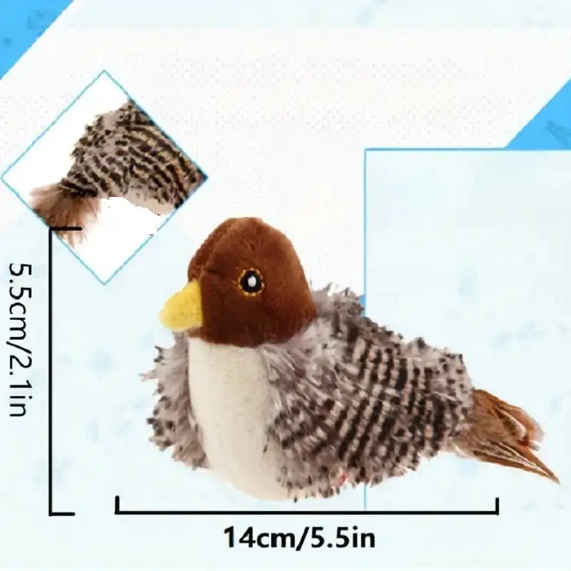 Interactive Cat Toys Flying Bird Cat Toy Flapping Wings Sparrow Catnip Toys Vivid Chirpi]ng Simulation Bird Interactive Cat Toy ATHLEXES