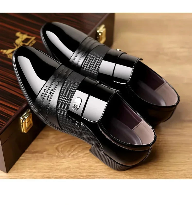 Classic Black Pointed Toe Leather Loafers for Men ATHLEXES