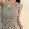 Chic Ribbed Button-Down Tank Top for Women ATHLEXES