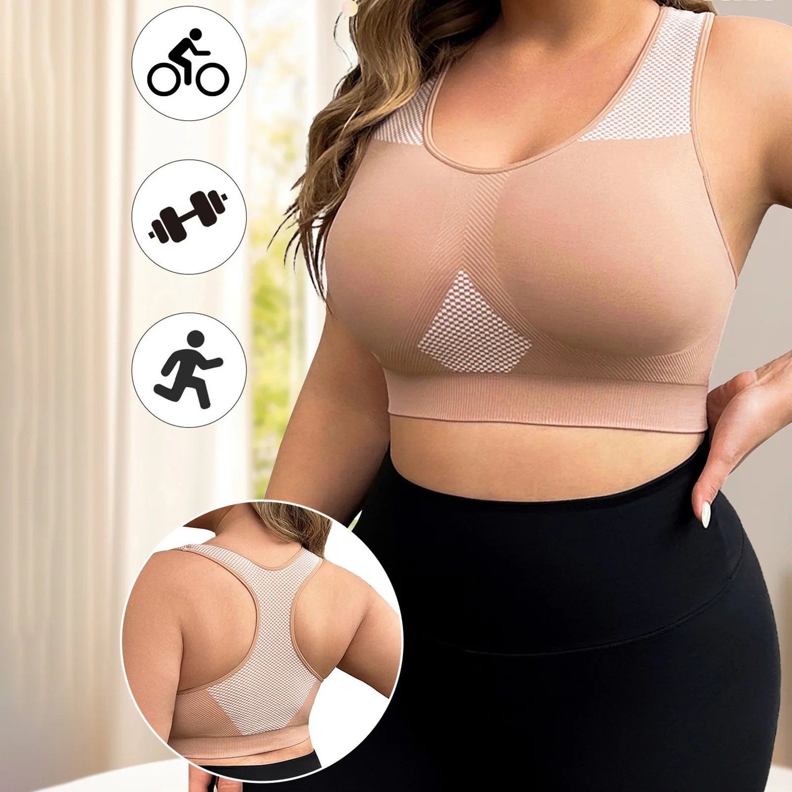 EliteFit Plus Size Seamless Yoga Bra ATHLEXES