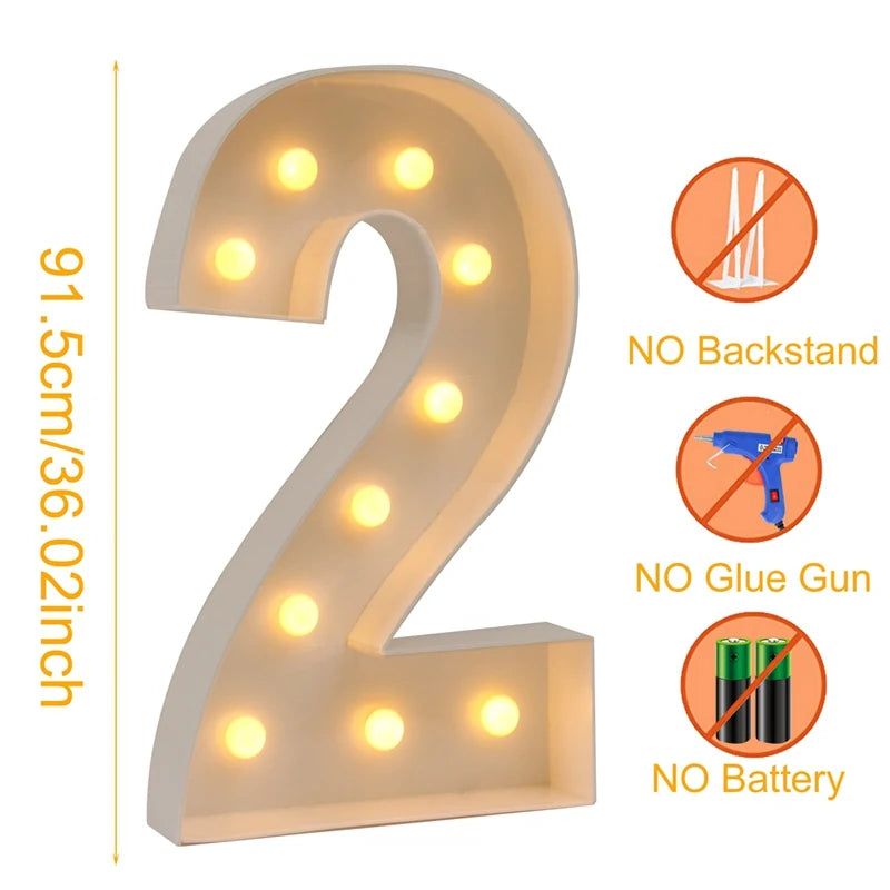 Giant LED Birthday Number Frame for Celebrations ATHLEXES
