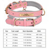 Customized Soft Padded Leather Dog Collar with ID Tag ATHLEXES