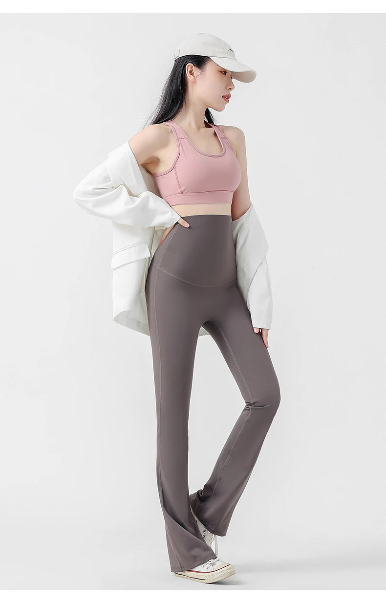 Chic Maternity Sharkskin Flare Yoga Leggings ATHLEXES