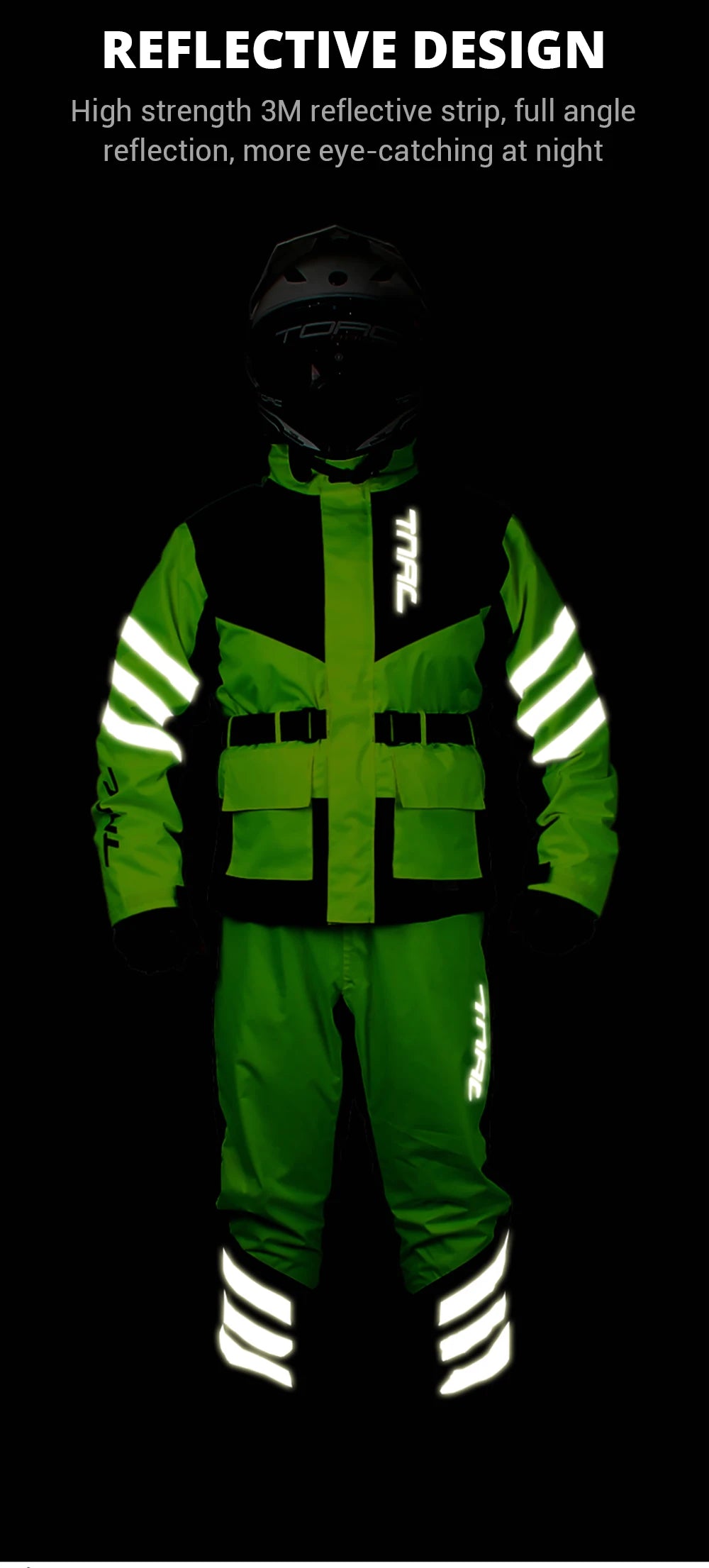 Reflective Waterproof Motorcycle Raincoat Suit ATHLEXES