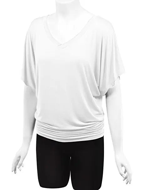 Chic Summer V-Neck Batwing Tee for Women S-5XL ATHLEXES