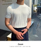 Korean Business Casual Summer Knit T-Shirt for Men ATHLEXES