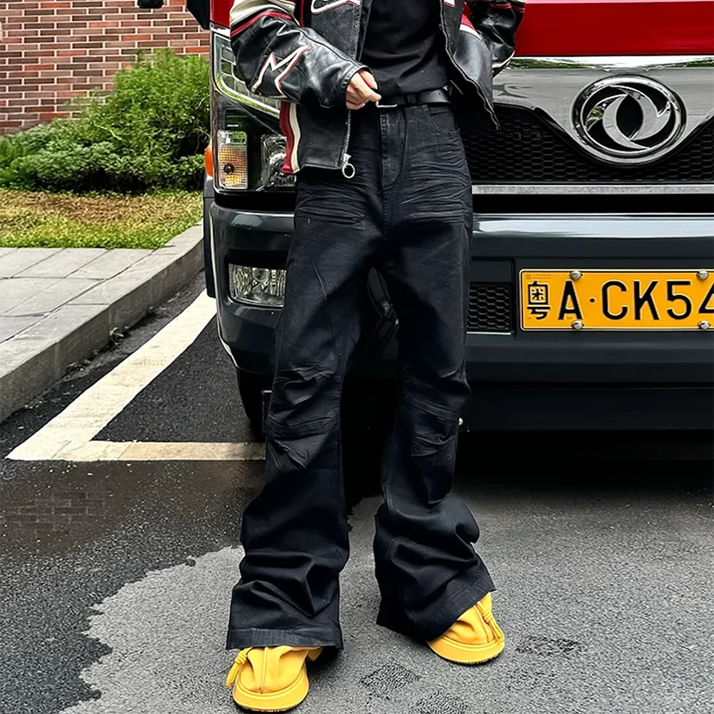 Urban Chic Black Flare Denim Trousers ATHLEXES