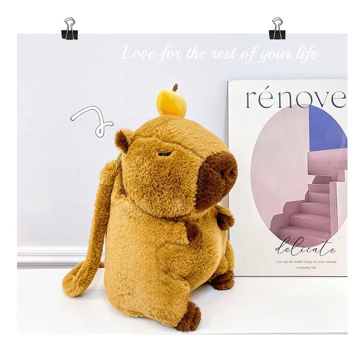 Kawaii Capybara Plush Backpack for Kids ATHLEXES