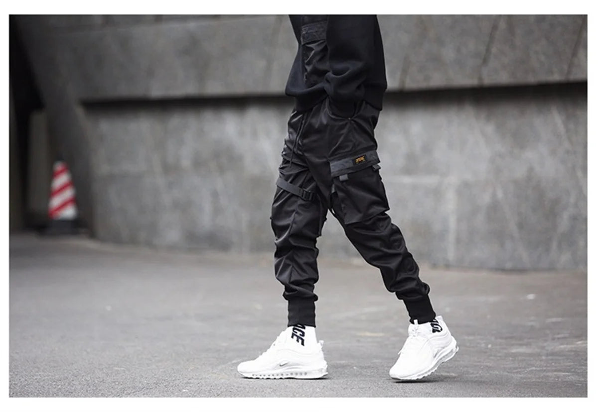 Urban Vibe Black Cargo Pants for Stylish Males ATHLEXES