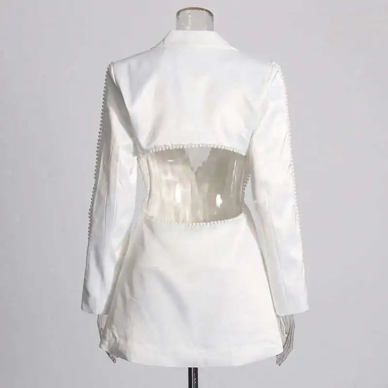 Elegant 3D Flower Blazer and Wide Leg Pant Set ATHLEXES