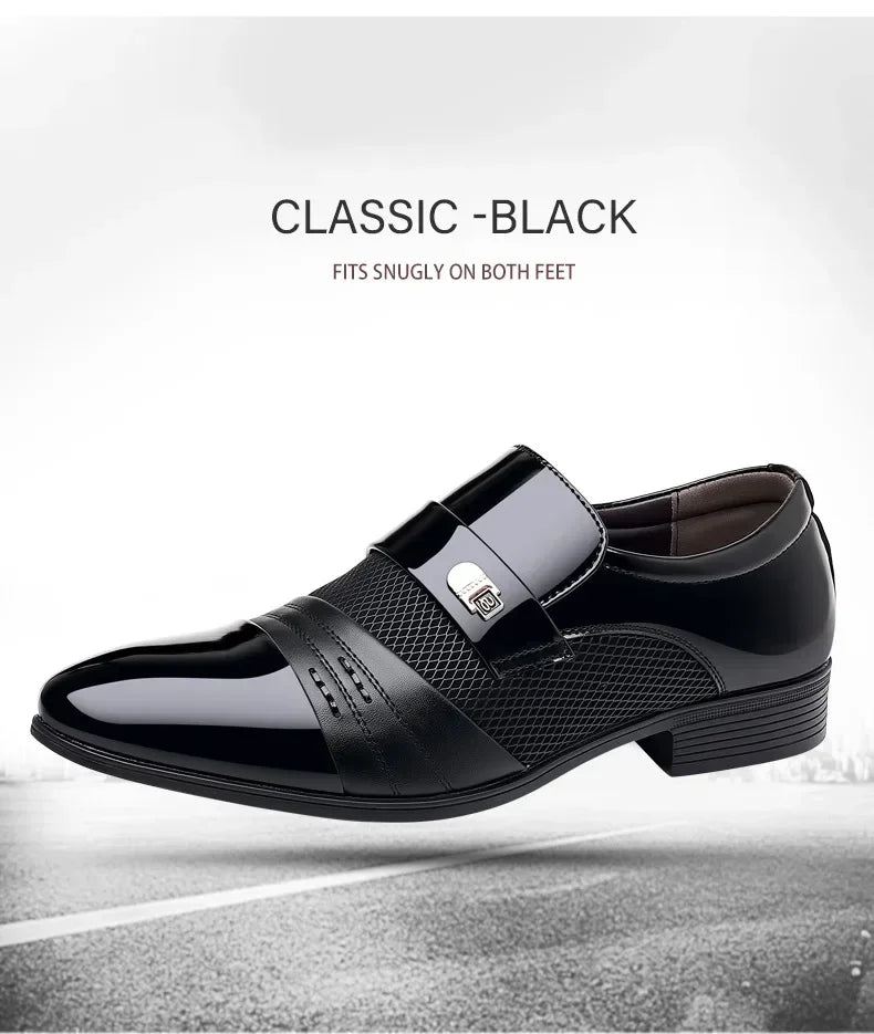 Classic Black Pointed Toe Leather Loafers for Men ATHLEXES