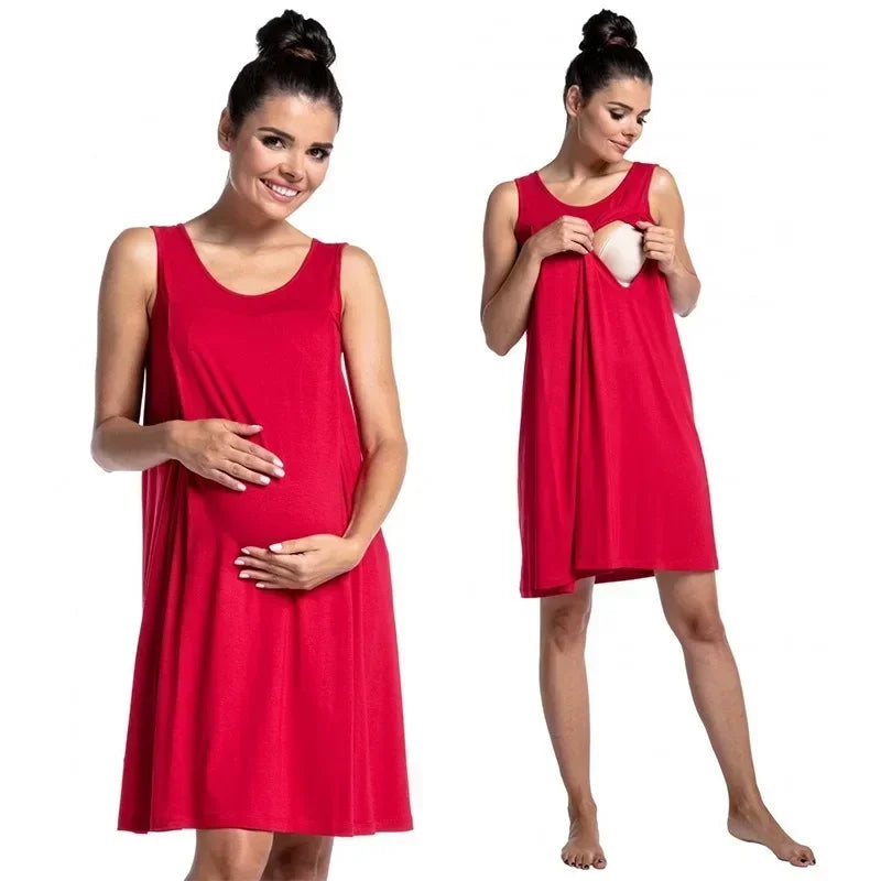 Elegant Maternity Nursing Gown for Comfortable Care ATHLEXES