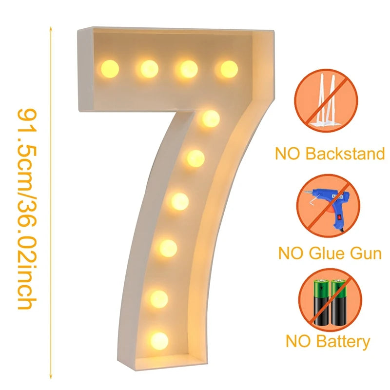 Giant LED Birthday Number Frame for Celebrations ATHLEXES