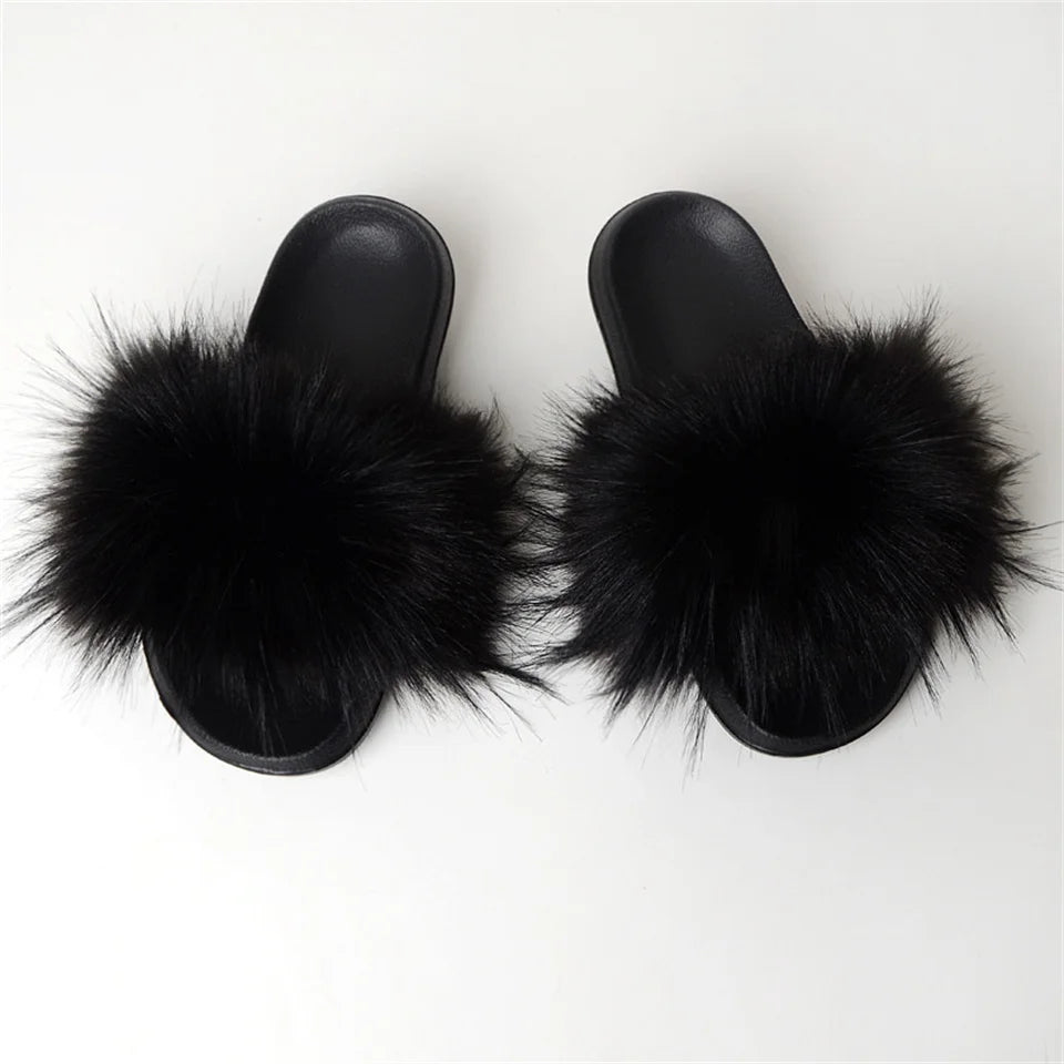 Luxury Faux Fur Slides for Women - Summer Comfort ATHLEXES