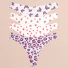 FINETOO 4Pcs Ultra Soft Leopard Print Thongs Comfort Lingerie ATHLEXES