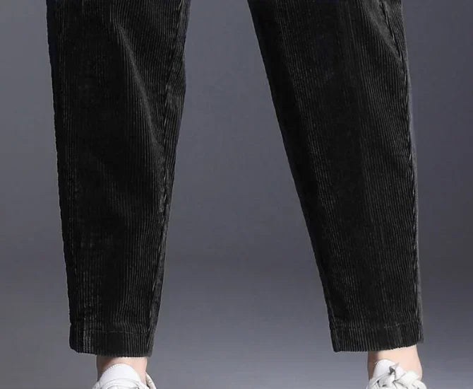 Plush Corduroy Harem Pants for Cozy Autumn Style ATHLEXES