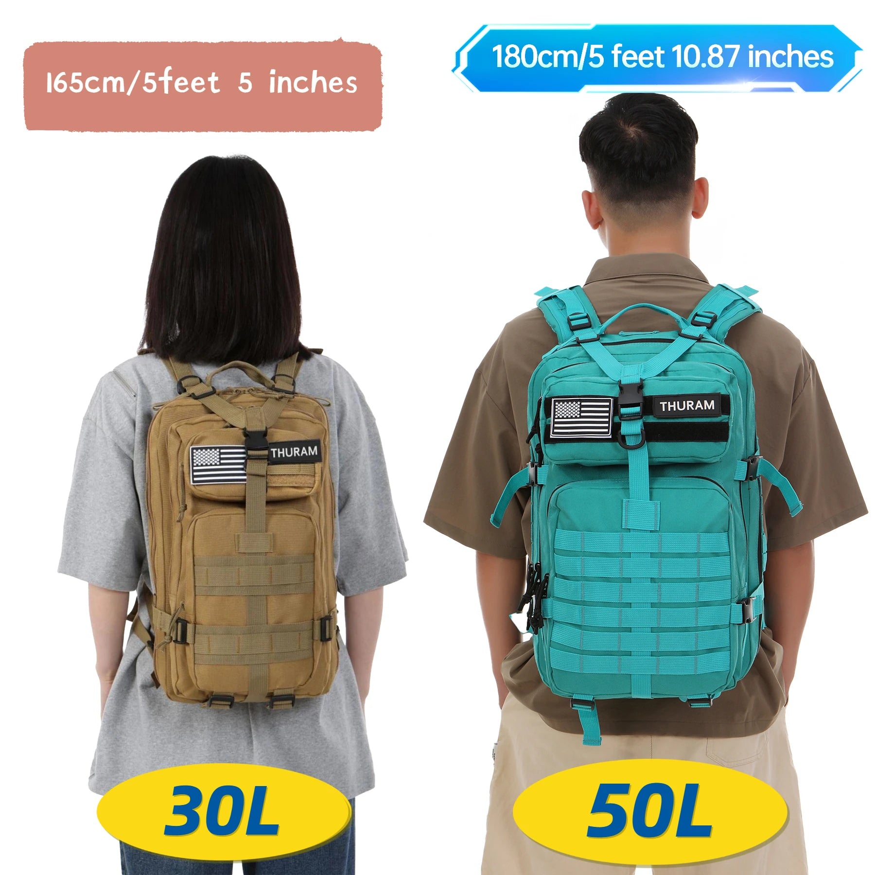 30L/50L 1000D Nylon Waterproof Trekking Bag Backpack ATHLEXES