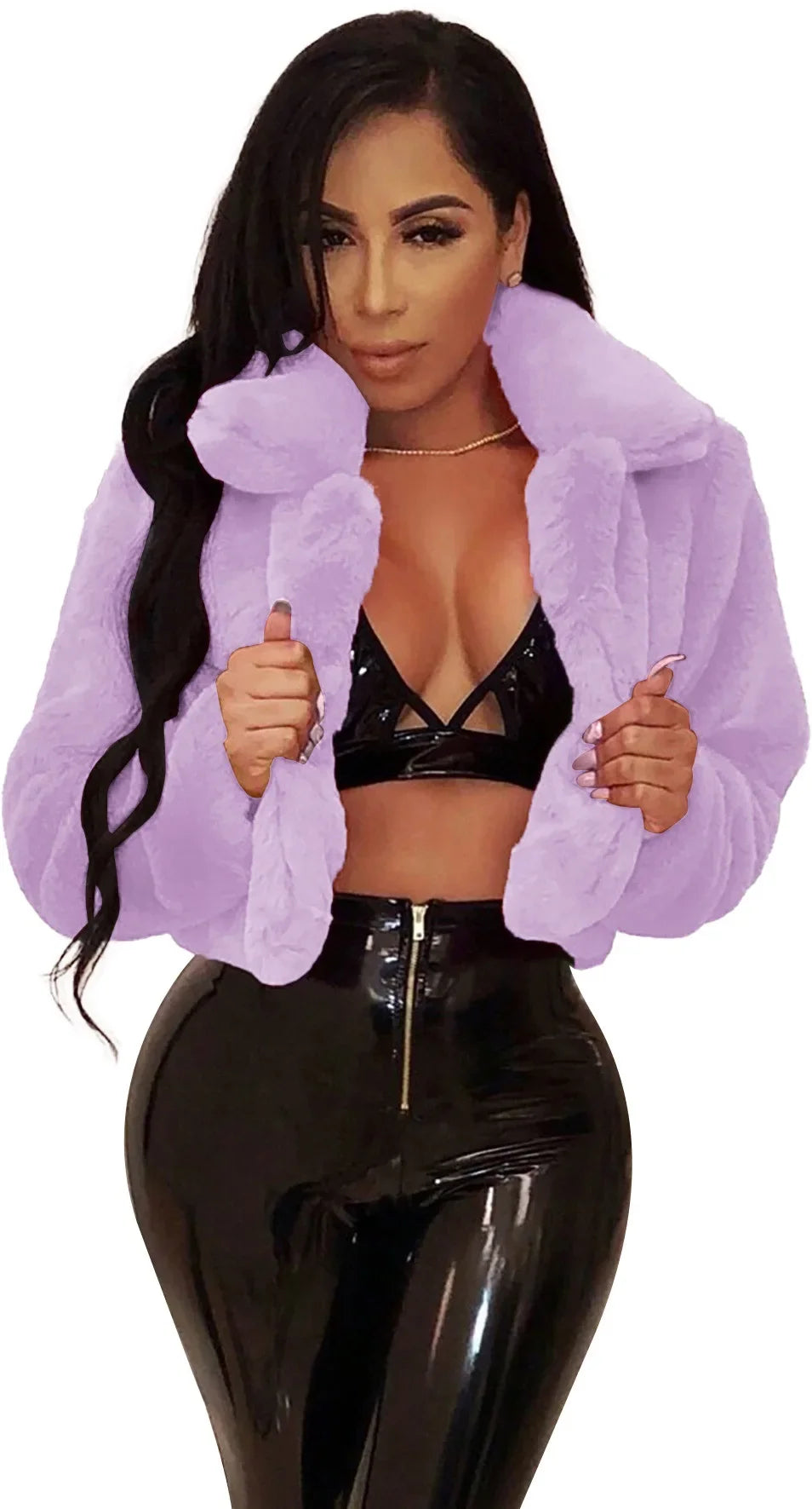 Velvet Luxe Faux Fur Cardigan Jacket ATHLEXES